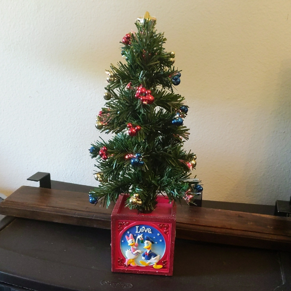 Disney Christmas - Festive Mini Lighted Christmas Tree with Ornaments